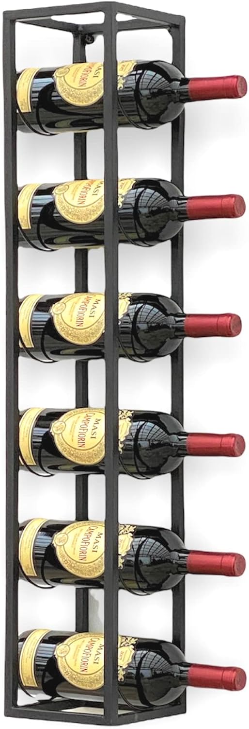 DanDiBo Weinregal Metall Wand 80 cm Schwarz Flaschenregal 96238 Flaschenhalter Wandmontage Modern Wa