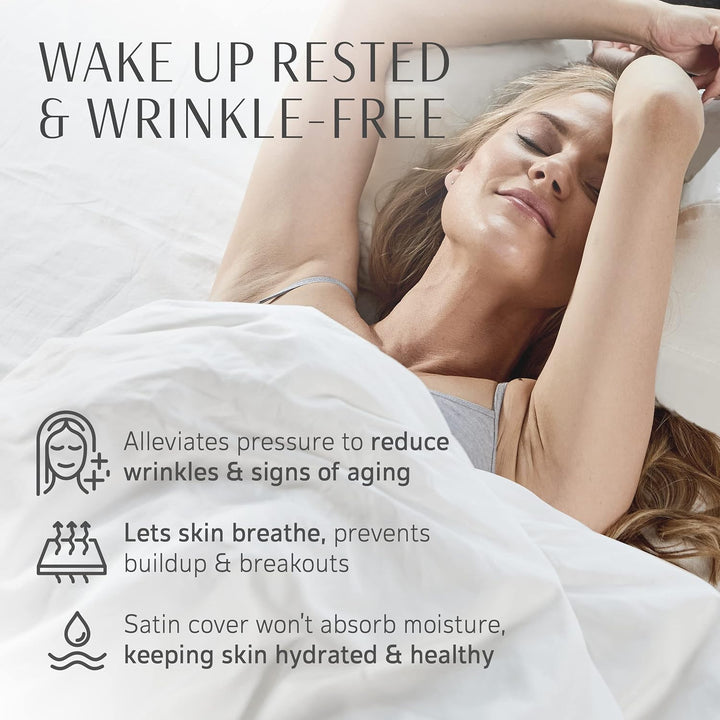 YourFacePillow mit Satinbezug - Nackenkissen - Anti-Falten Anti-Aging Memory Foam Kissen - Nackenstü