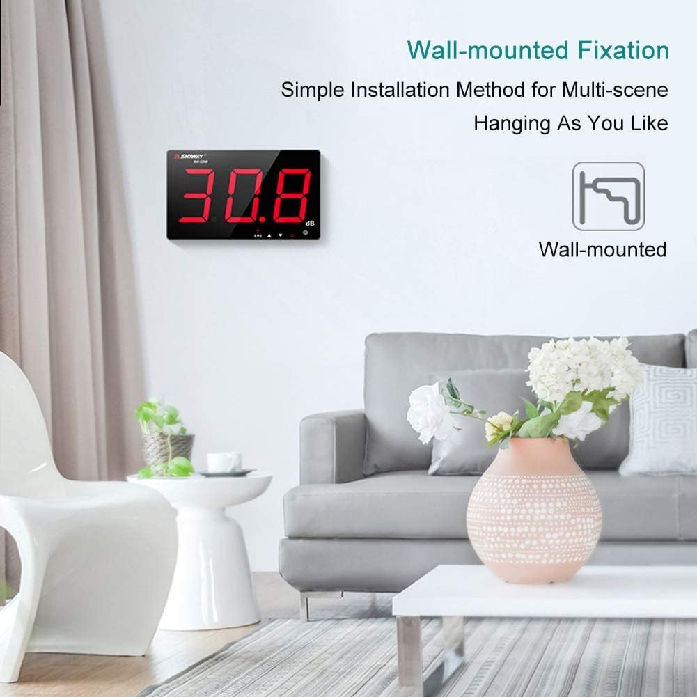 Zerodis Schallpegelmesser, 30~130dB 9,6 inches grosser LCD Bildschrim Display Wand Hängende Dezibel