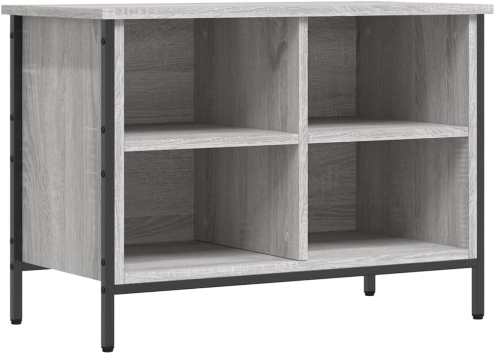 Schuhschrank 69x35x50cm Grau Sonoma Holzwerkstoff,Pulverbeschichtetes Stahl Vorratsschrank Schuhaufb