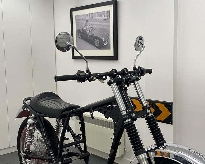 Chrom M10 Motorrad Spiegel - Rund - Paar - Easy Fit Basic Einfach - Im Uhrzeigersinn Gewinde