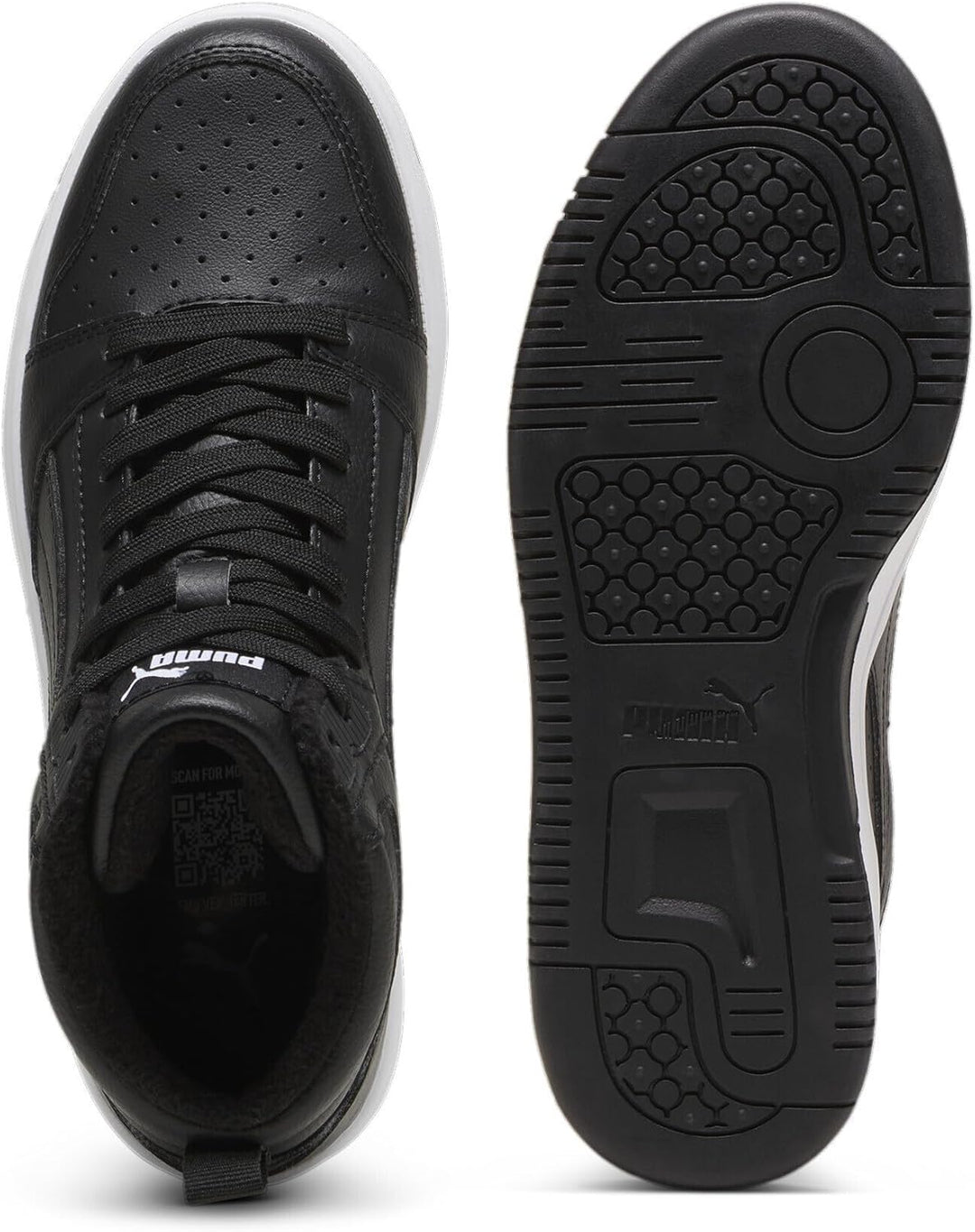 PUMA Unisex Kinder Rebound V6 Mid WTR Jr Sneaker 39 EU Shadow Gray Puma Black Puma White, 39 EU Shad