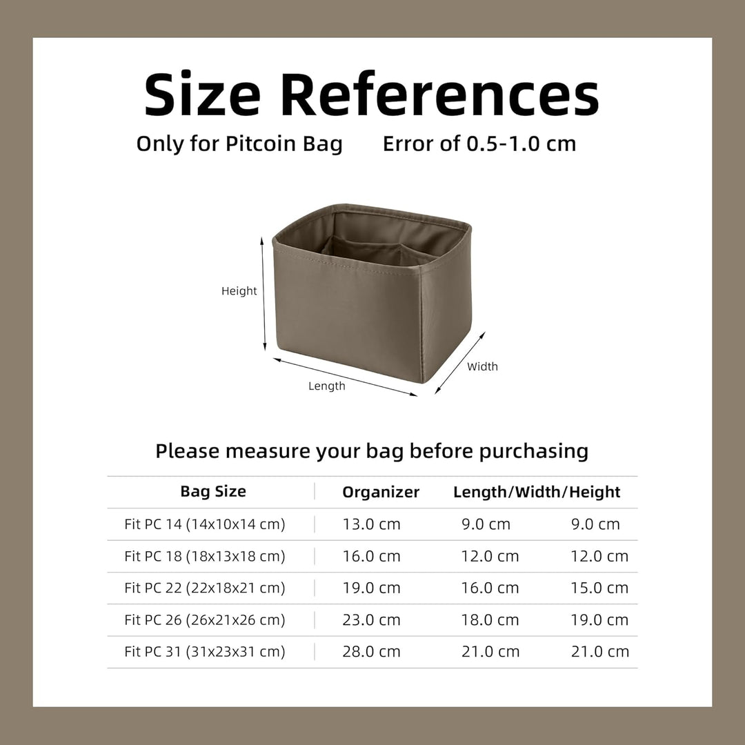 DGAZ Seide Taschenorganizer für Picotin 18/22, Bag in Bag Tasche Organizer, Taschenorganizer Shaper