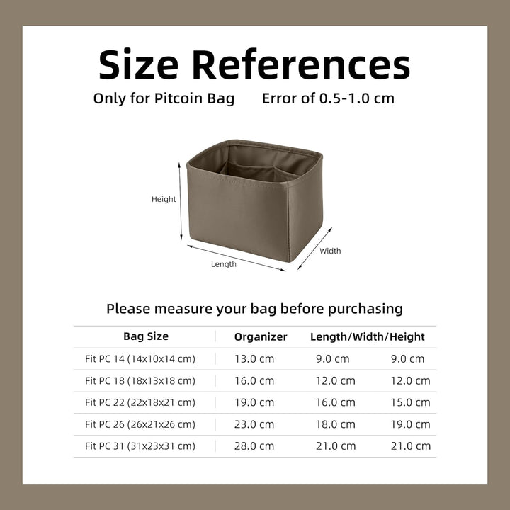DGAZ Seide Taschenorganizer für Picotin 18/22, Bag in Bag Tasche Organizer, Taschenorganizer Shaper