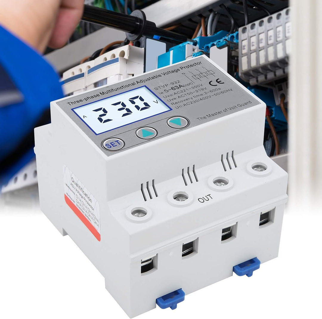 Überspannungsschutz Spannungsschutz 3-phase voltage LCD multifunction self-reset STVP-932 230 V/400