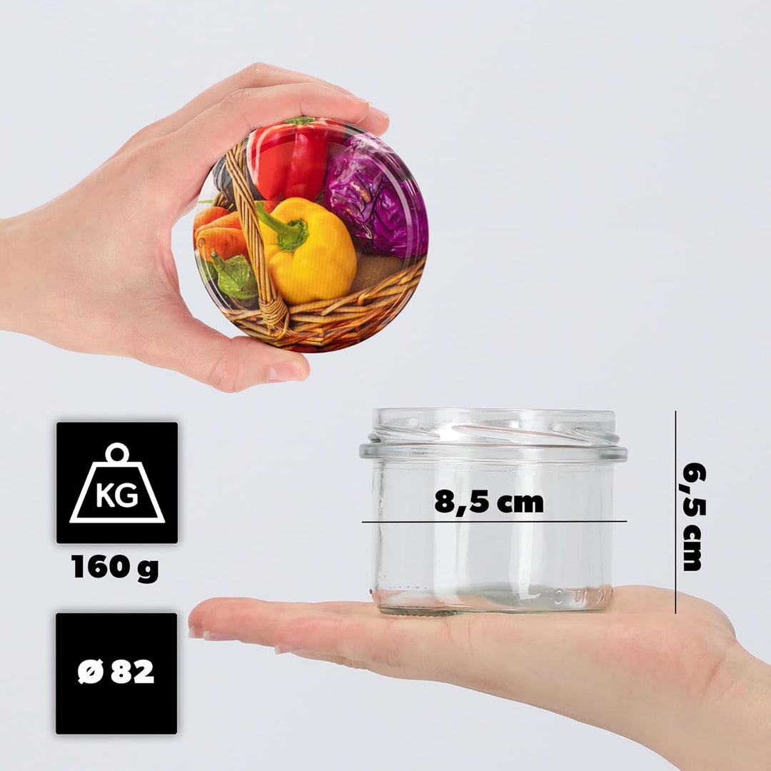 KADAX 20er Set Marmeladengläser 235ml TO82 Paprika, Einmachgläser Vorratsgläser Mason Jar mit Schrau