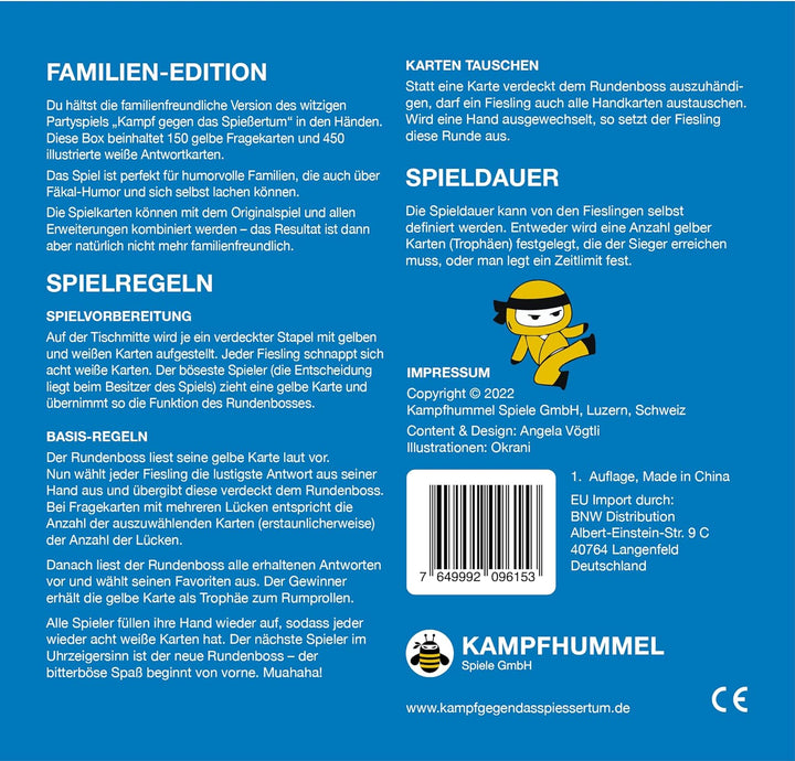 KAMPFHUMMEL Kampf gegen das Spiessertum | Das Kartenspiel als Familien-Spiel I Partyspiel für Kinder