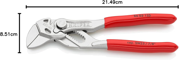 KNIPEX Zangenschlüssel, klein, Multi-Schraubenschlüssel Chrom-Vanadium, Rostschutz verchromt, 125 mm