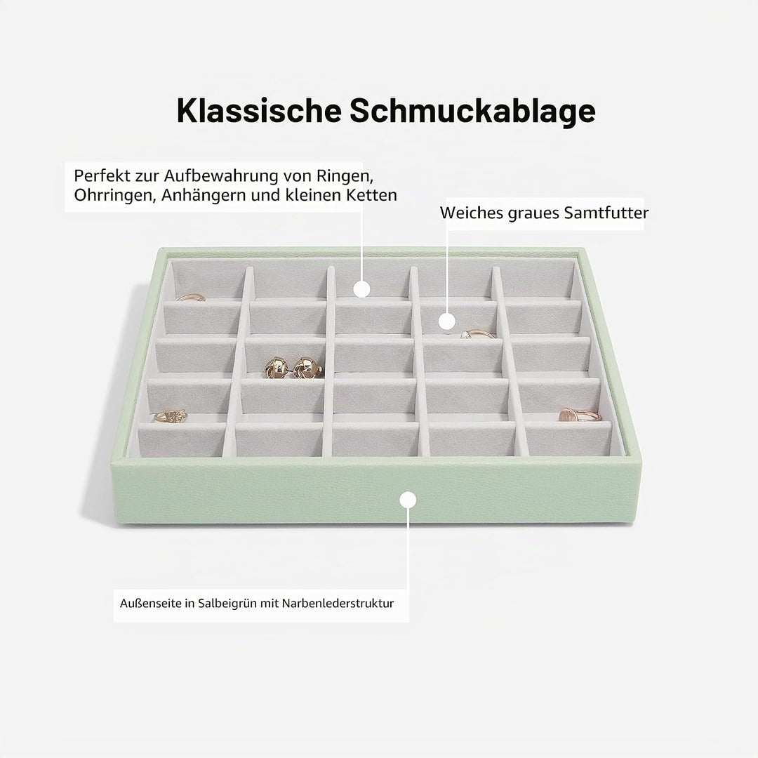 Stackers Grün Klassisch Schmuckschatulle -4 Sage Green, Sage Green