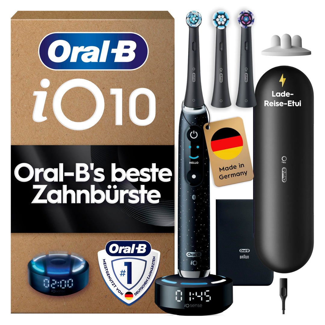 Oral-B iO Series 10 Plus Edition Elektrische Zahnbürste/Electric Toothbrush, 3 Aufsteckbürsten, Etui