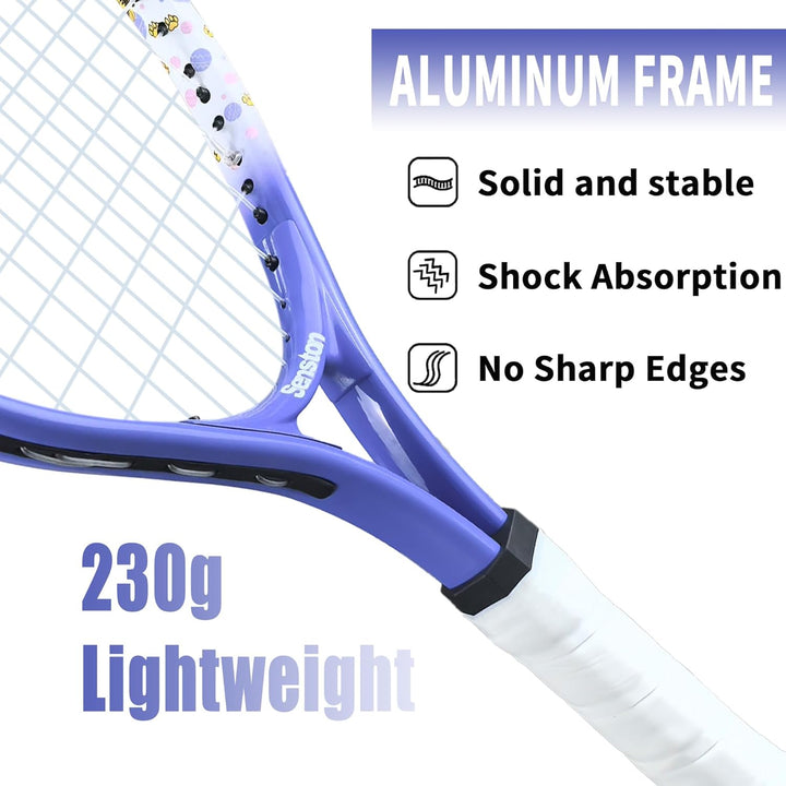 Senston Tennisschläger 17/23 Zoll Tennis Racket für Jugendliche– Leicht, Langlebig, Einfach zu greif