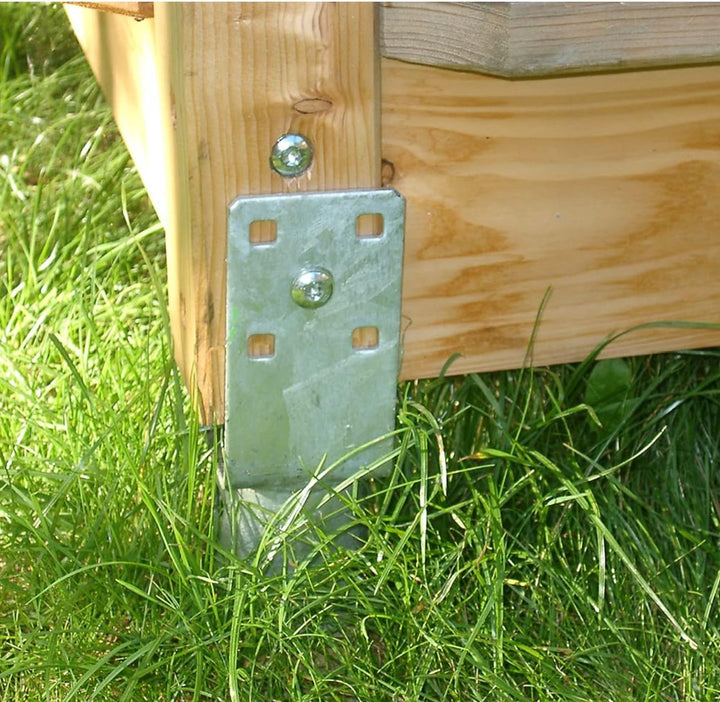 Krinner Bodenhülse U-Fix 91 (Eindrehbodenhülse für Kanthölzer, Pfostenträger, Länge 830 mm, für Holz