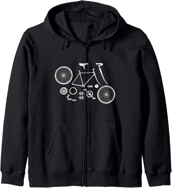 Fahrradteile Fahrrad Rad Radfahren Fahrradfahren Geschenk Kapuzenjacke