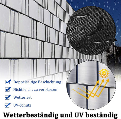 UISEBRT PVC Sichtschutzstreifen für Doppelstabmatten, 70 m x 19 cm Doppelstabmattenzaun, Blickdichte