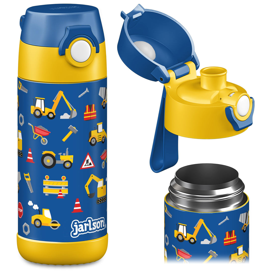 JARLSON® Trinkflasche Kinder Edelstahl MALI [THERMOSFLASCHE] - Kindertrinkflasche Auslaufsicher - Th