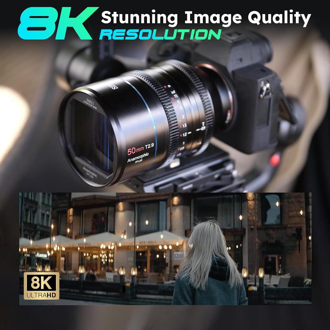SIRUI 50mm T2.9 1.6X Vollformat Anamorphisches Objektiv, Kinoobjektiv für L-Mount Kameras, 50mm