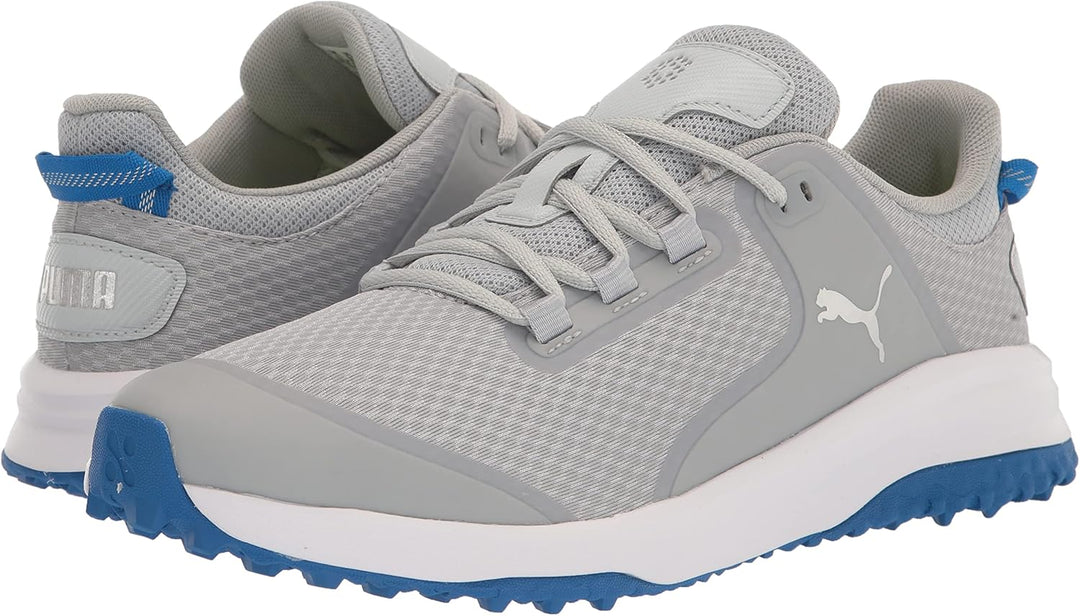 PUMA Herren Fusion Grip Extra Wide Golfschuh 45 EU Weit Flach Hellgrau Puma Silber Pu, 45 EU Weit Fl