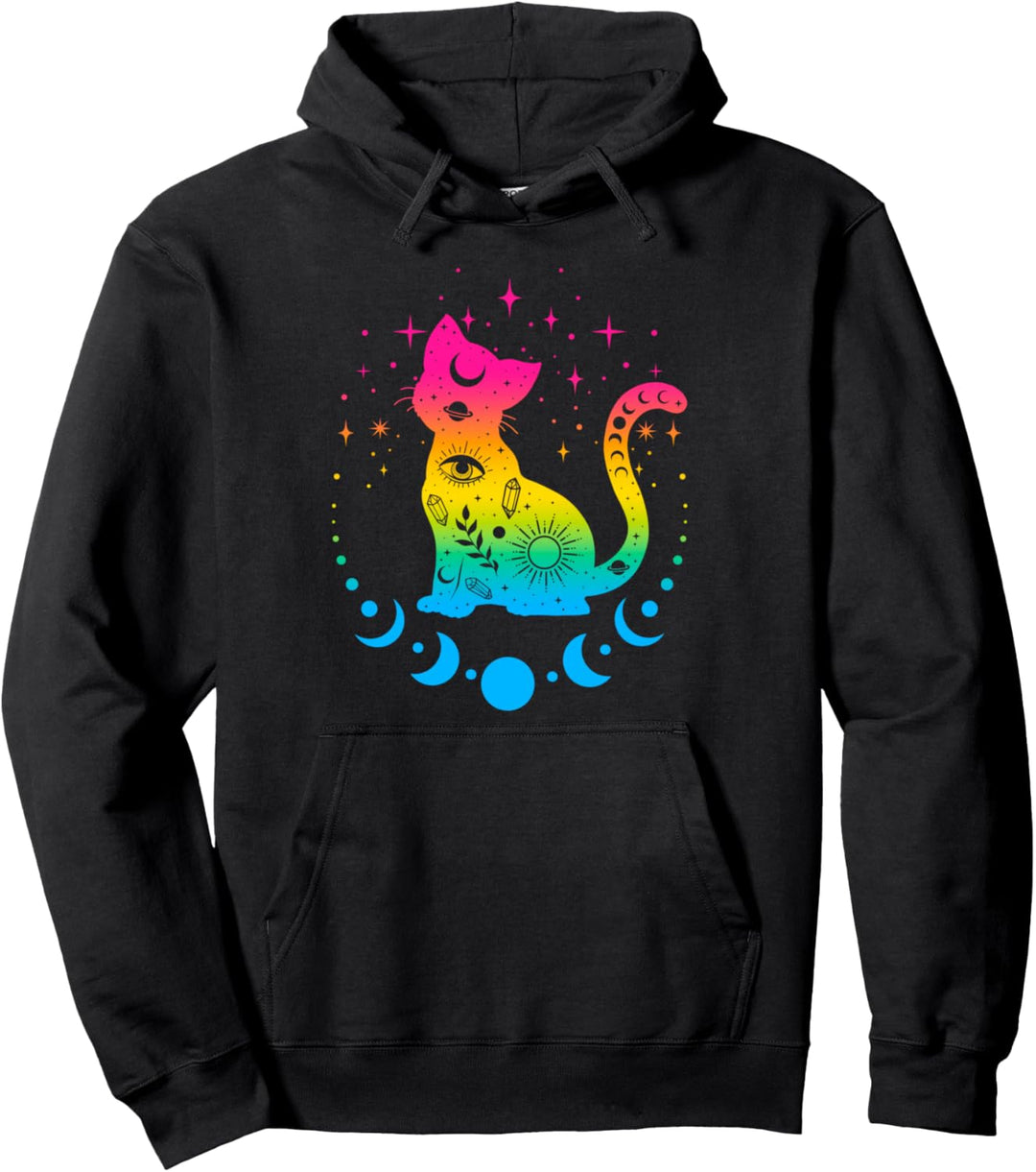 Pansexuelle Pride-Flaggenfarben, Astronomie Katze Pullover Hoodie