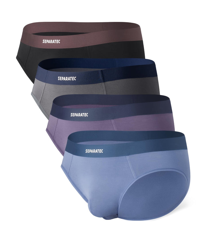 Separatec Herren Boxershorts 4er Pack Doppelbeutel Dual Pouch, Bambus Unterhosen Männer, Stretcken H