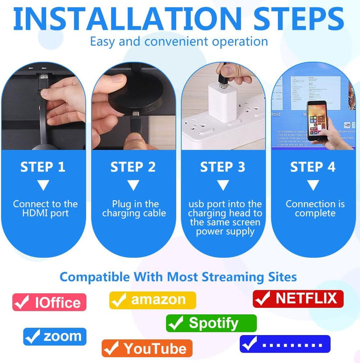 Wireless HDMI Adapter for TV/Projector/Monitor, 1080P Wireless HDMI Adapter Dongle Kompatibel 5G Mir