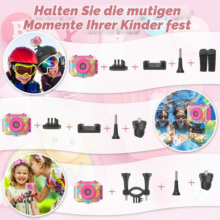 CHAKEYAKE Kinderkamera, 20MP 1080P HD Kinder Kamera Unterwasser, Digitalkamera Unterwasserkamera Kin