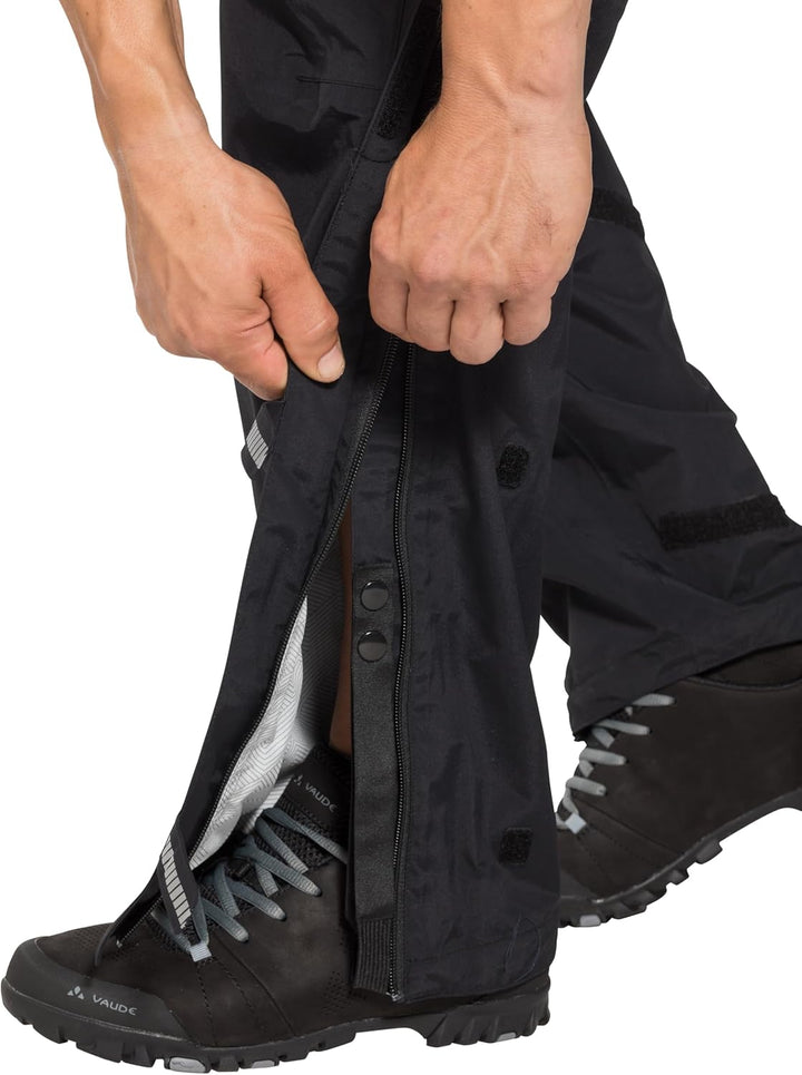 VAUDE Men's Yaras Rain Zip Pants III S Schwarz, S Schwarz