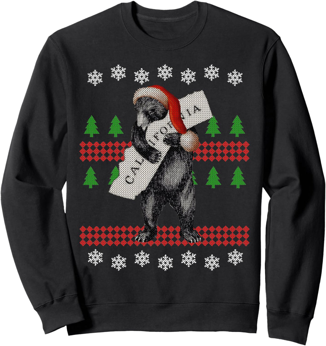 Nikolausmütze I Love California Ugly Christmas Cali Pride Bear Sweatshirt
