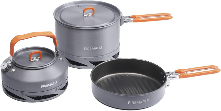 Fire-Maple Feast Series Camping-Kochgeschirr-Set | Outdoor-Kochset mit Topf, Wasserkocher, Pfanne, S