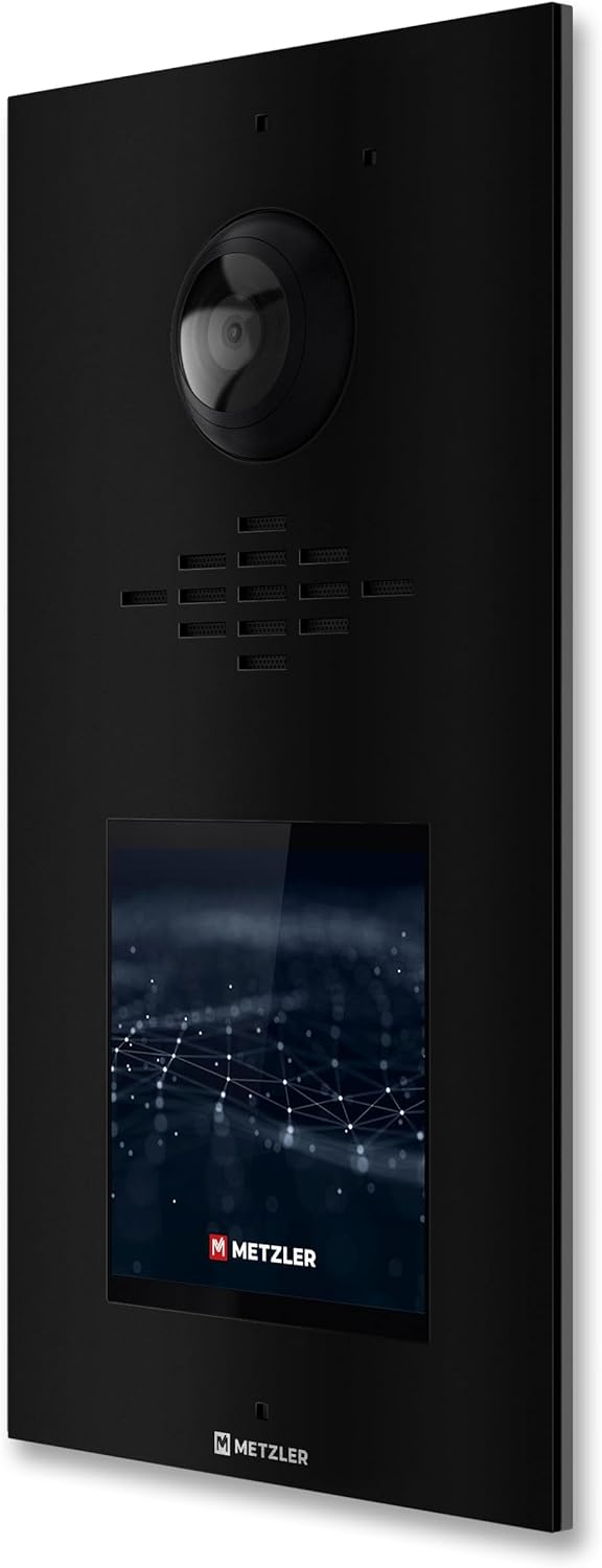 Metzler VDM10 2.0 modulare Video Türsprechanlage in Schwarz - LAN POE - Türklingel mit HD-Kamera, 1-