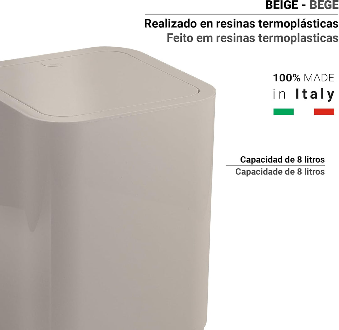 Gedy Tortora, G-Seventy Abfalleimer, Grösse & Gewicht: 24,6X20X20 cm & 0,47 kg, Badezimmer Abfalleim