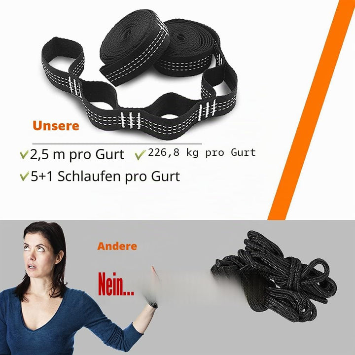AnorTrek Camping Hängematte, superleichte tragbare Fallschirm Hängematte mit Zwei Baumgurten Einzel