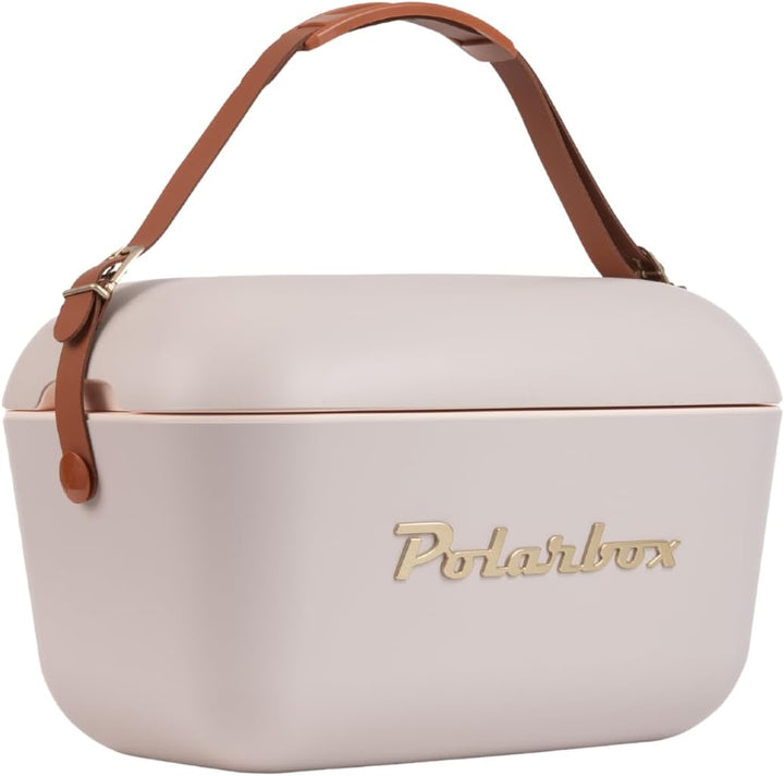 Retro Kühltasche mit Lederband 20 Liter - Polarbox - Perle