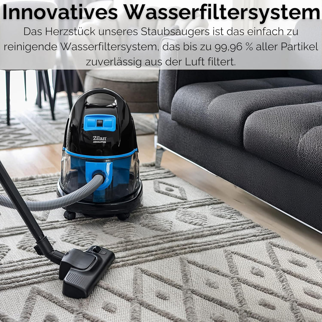 Zilan Wasser Staubsauger mit Wasserfilter | Wassersauger | Staubsauger beutellos | EEK A | H20 Saugl
