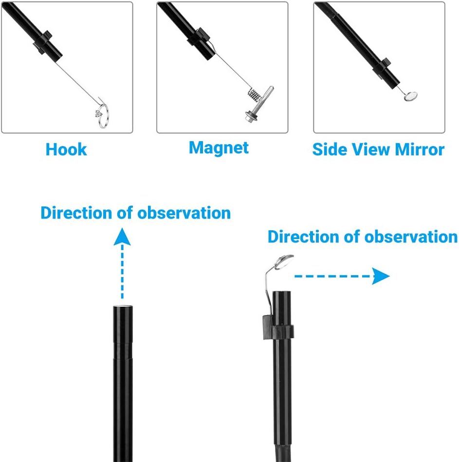Endoskop WIFI Endoskopkamera mit licht Inspektionskamera Borescope HD 1920P 5,0 Megapixeln 5,5mm 5m