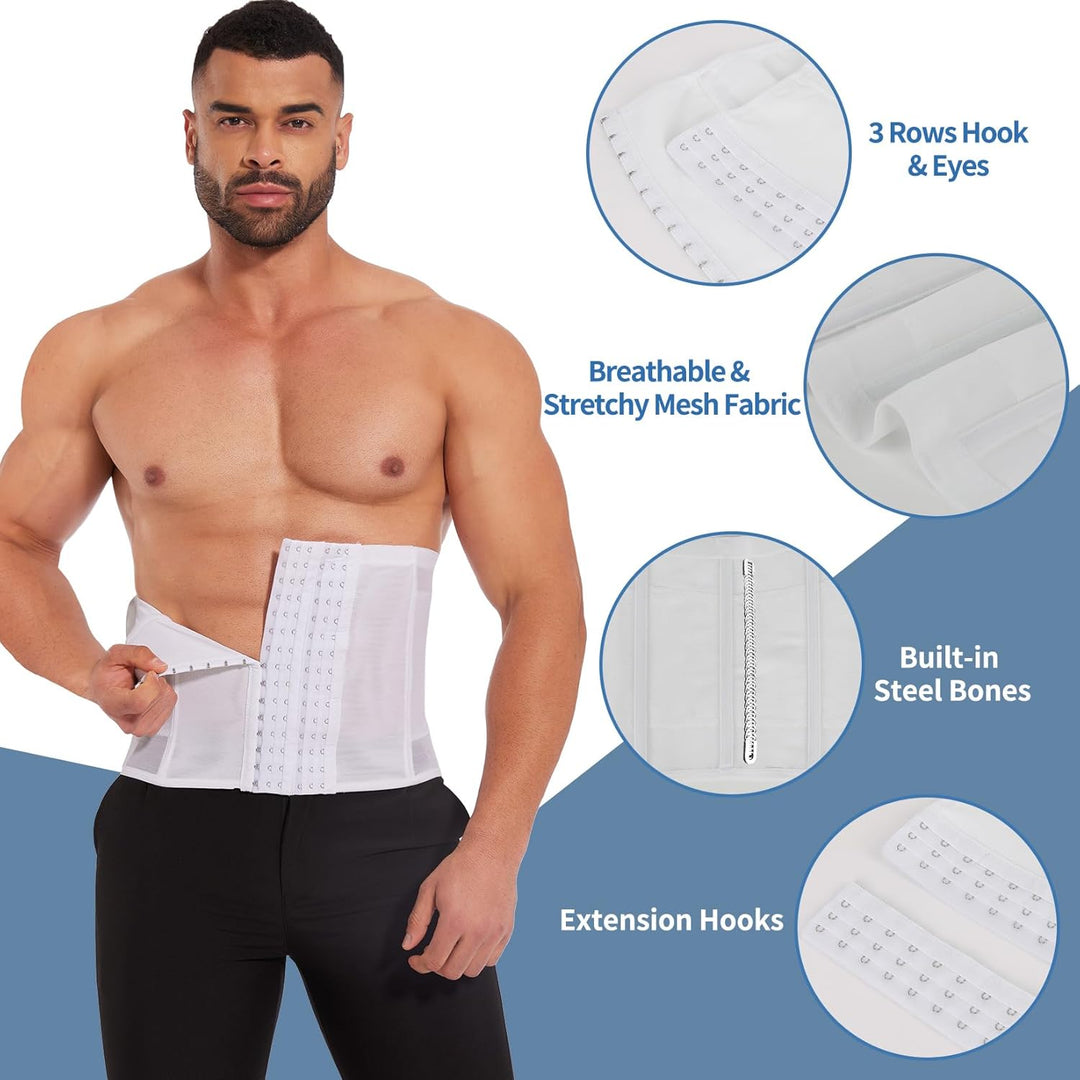 SLIMBELLE Herren Bauchweggürtel Fitnessgürtel Body Shaper Schwitzgürtel Taillenmieder Verstellbarer