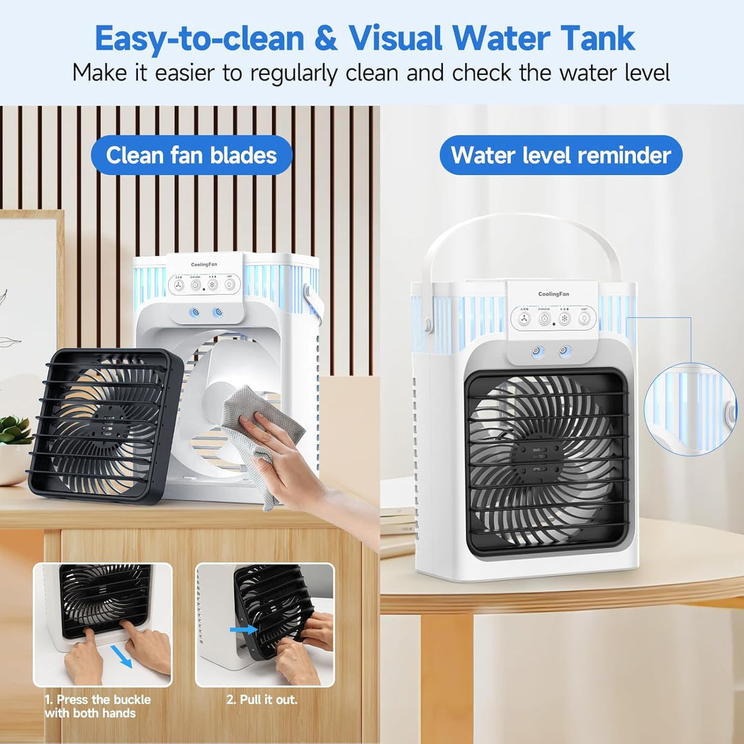1200ml Mobile Klimaanlage mit Fernbedienung, 5 in 1 Mobiles Klimagerät, 3 Geschwindigkeiten, 3 Nebel