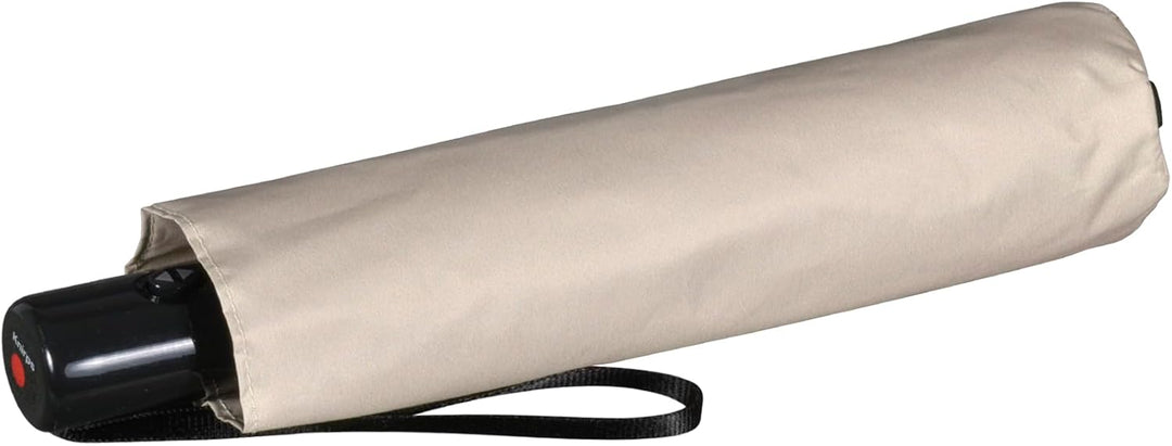 Knirps Taschenschirm Slim Duomatic Auf-Zu-Automatik Beige - Silver Heatshield - Uv-, Hitzeschutz, Be