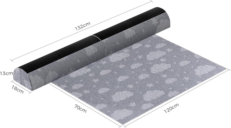 Kohentact Faltbares Baby Bettgitter Rausfallschutz 2stk aus Foam mit Auflage & rutschfesten Pads - W