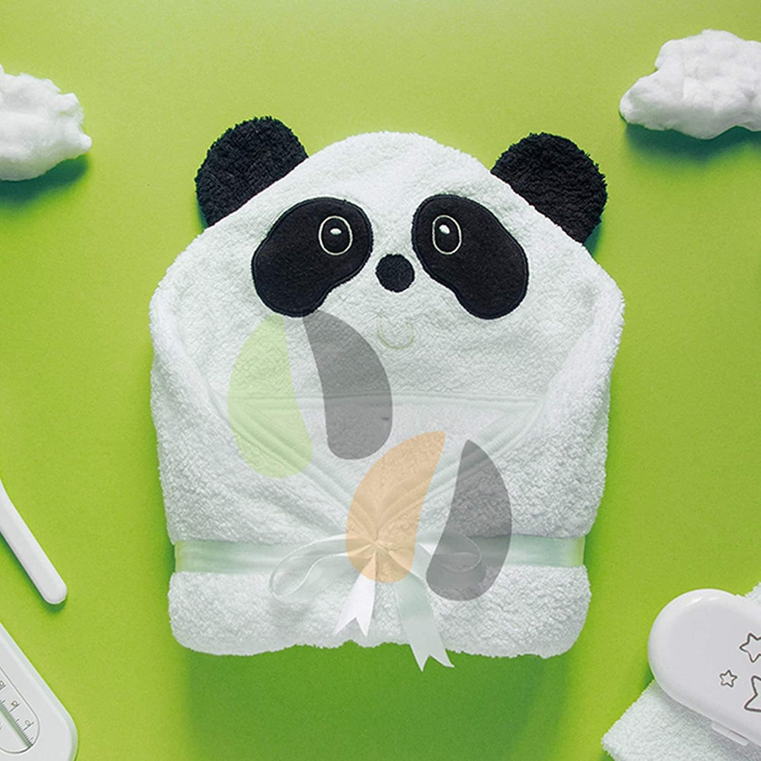 Jumpy Moo's Panda Kapuzenhandtuch Baby – Premium-Baby-Starterset für Neugeborene, 100 % Bio-Bambus,