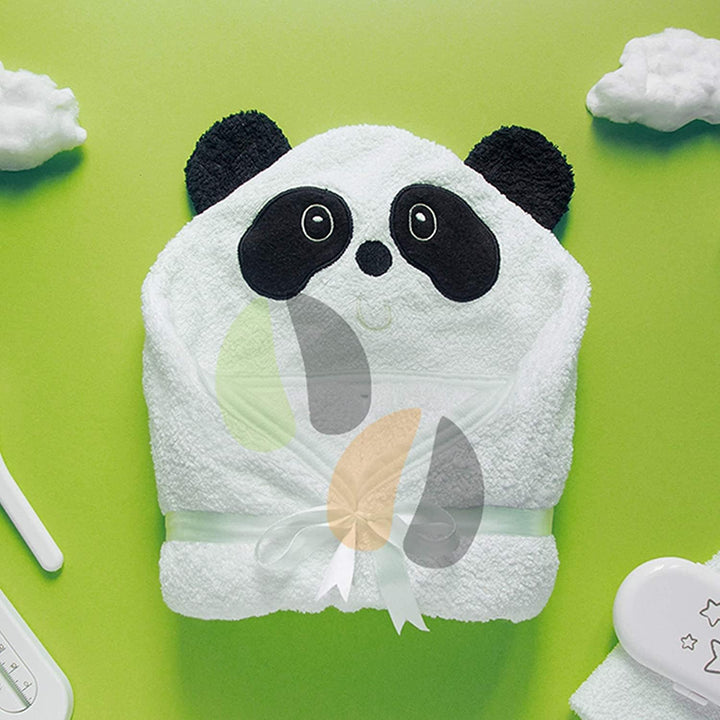 Jumpy Moo's Panda Kapuzenhandtuch Baby – Premium-Baby-Starterset für Neugeborene, 100 % Bio-Bambus,