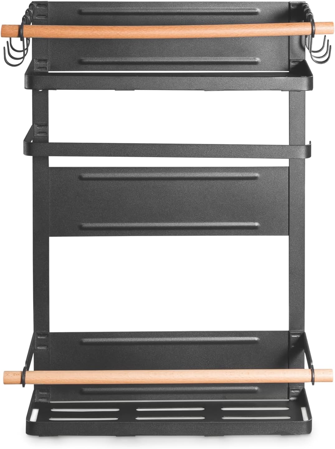 PureMounts® Magnetisches Seiten-Regal, belastbar bis 12kg, Hänge-Regal mit abnehmbaren Haken und Hol