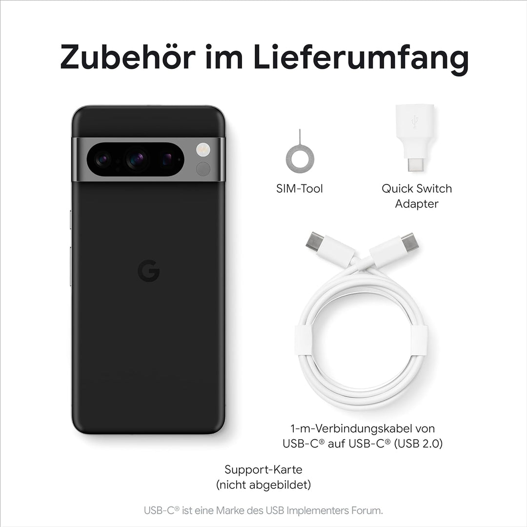 Google Pixel 8 Pro – Android Smartphone ohne SIM-Lock mit Teleobjektiv, langer Akkulaufzeit und Supe
