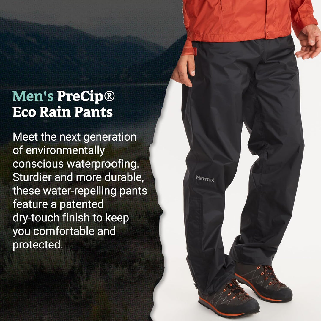 Marmot Herren Precip Eco Pant, wasserdichte Regenhose, Winddichte Wanderhose, atmungsaktive Regenkle