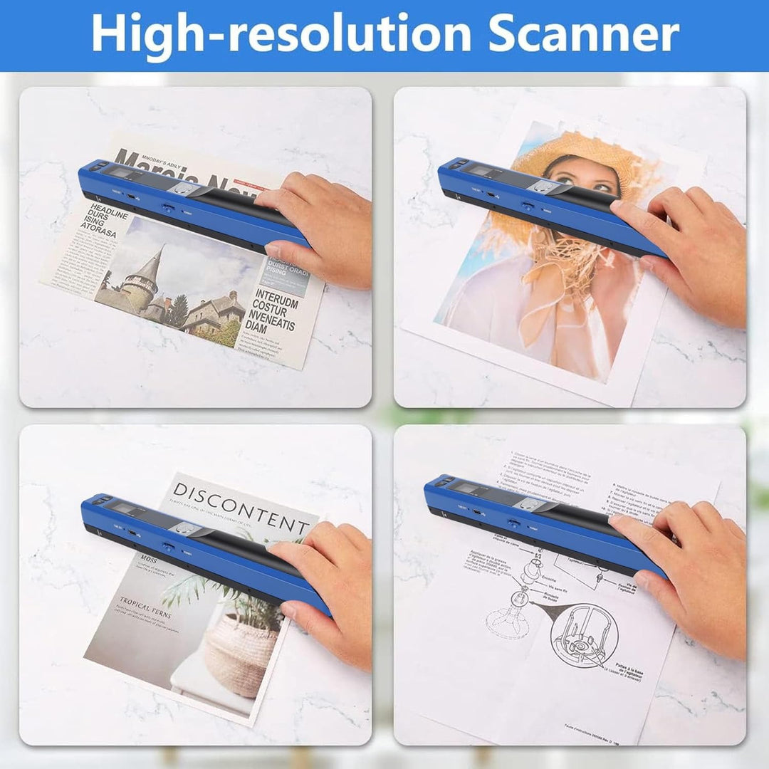 Tragbarer Scanner 900DPI Handdokumentenscanner Bildscanner Scanstab A4 Farbfoto Mobiler Scanner Hand