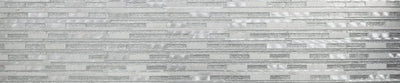 Mosaik Fliese Verbund Stäbchen Aluminium silber Verbund Glasmosaik für WAND BAD DUSCHE KÜCHE FLIESEN