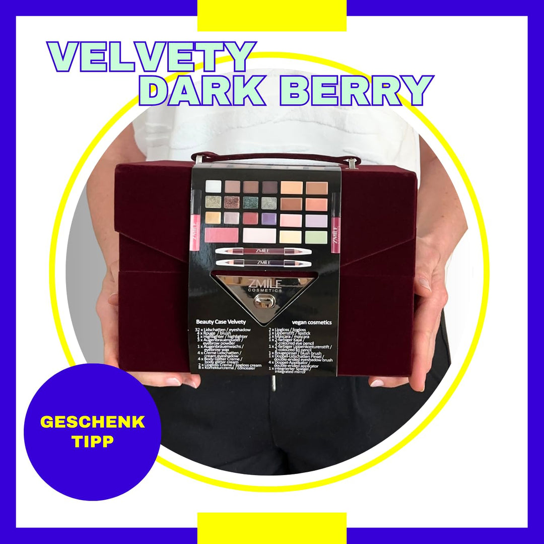 ZMILE COSMETICS Beauty Case Velvety (dark berry) Kosmetikkoffer vegane Kosmetik mit Schminke - Make