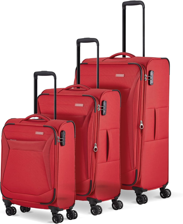 travelite 4-Rad Koffer Set Weichschale, Grössen L/M/S, Serie CHIOS Trolley Set in zeitloser Optik, H