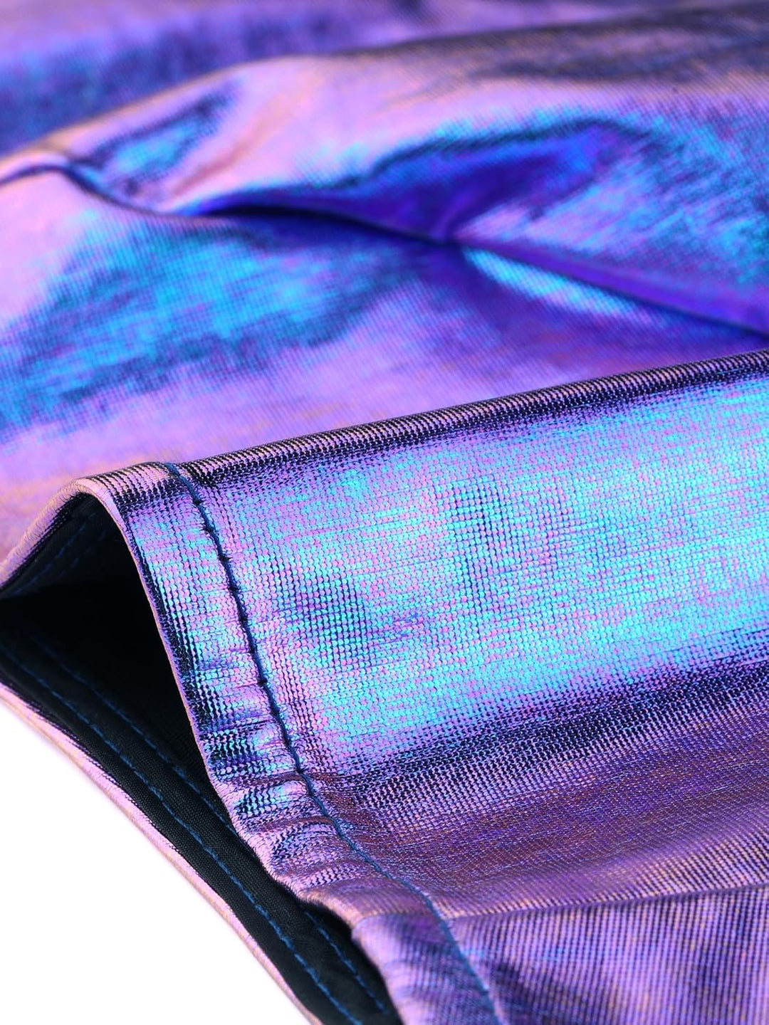 Allegra K Damen Crop Top V-Ausschnitt Metallic Neckholder Rückenfrei Holographic Oberteile S Blau Li
