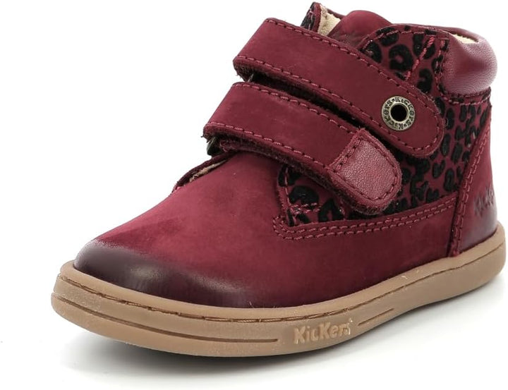 KICKERS Herren Tackeasy Stiefelette 23 EU Weinrot Leopard, 23 EU Weinrot Leopard
