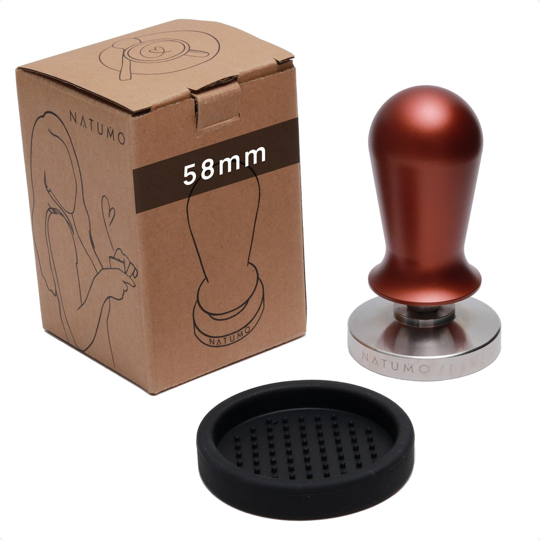NATUMO Espresso Tamper 58mm, druckregulierend (15kg / 35lbs), Siebträger Zubehör, Kaffe Tamper Set m